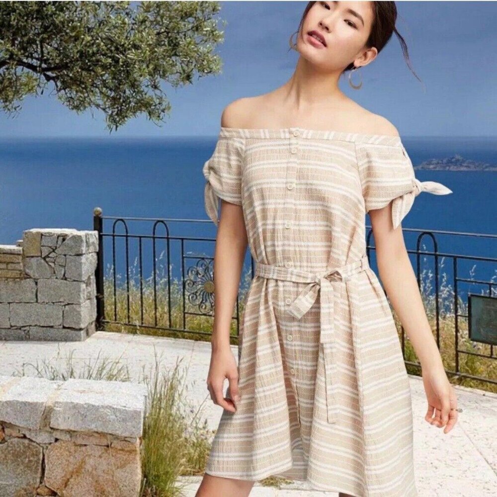 ANTHROPOLOGIE X Corey Lynn‎ Calter Petite Edie Dress Size MP (missing Belt)